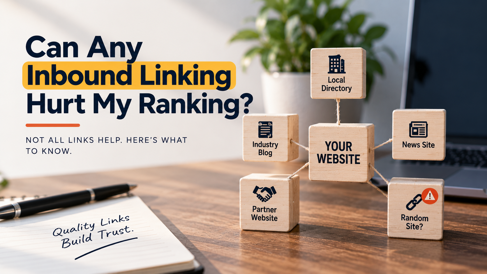 Can Any Inbound Linking Hurt My Ranking? - Blog post cover image.