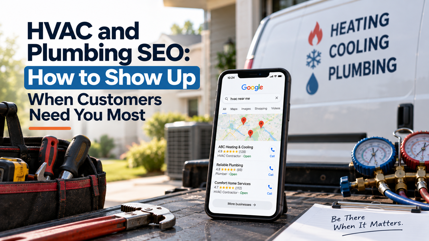 HVAC and Plumbing SEO How to Show Up When Customers Need You Most cover image